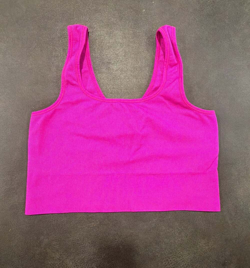 Athleta Aurora Scoop Crop Tank Size XL Pink Ribbed